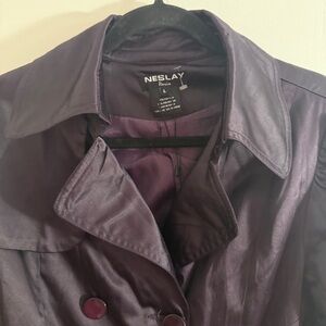 Neslay Women's Purple Jacket Trenchcoat Large NEW